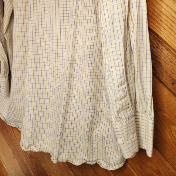 Steve & Barry's blue and yellow XXL checkered long sleeve button up shirt - Picture 11 of 11